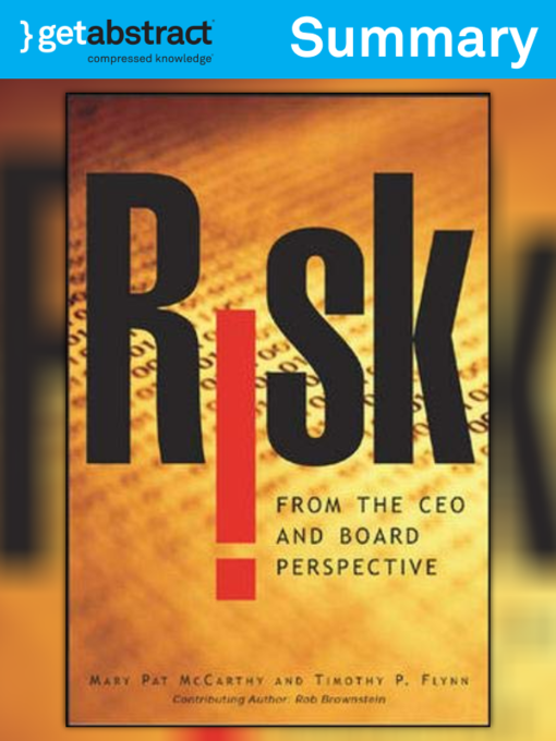 Title details for Risk from the CEO and Board Perspective (Summary) by Mary Pat McCarthy - Available